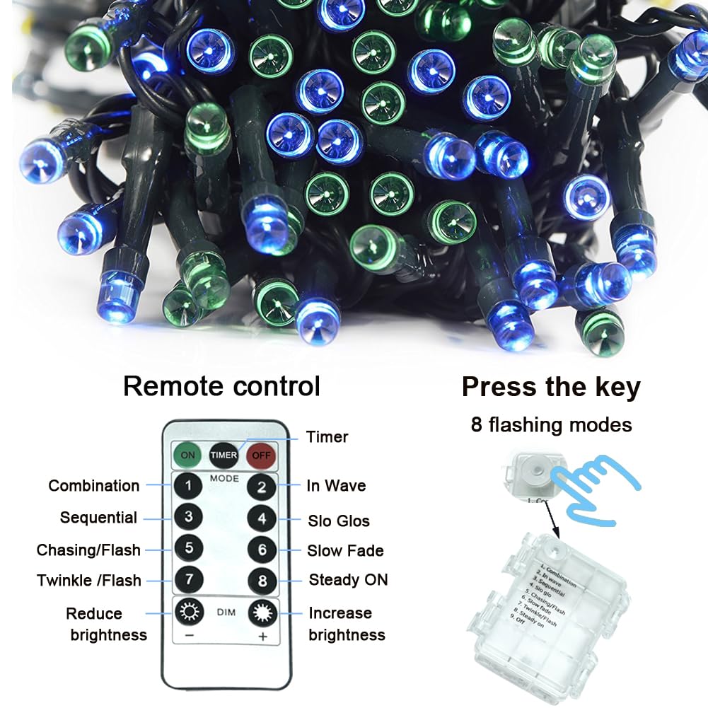 Hyodream Battery Remote Control String Lights, Christmas Lights 100 Led Clear Mini Lights For Christmas Tree Wedding Indoor Outdoor Wreath Party Garden Thanksgiving Decoration, 36Ft Waterproof